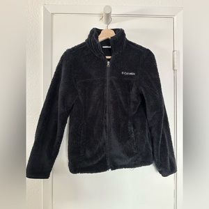 Columbia black fuzzy Sherpa full zip jacket